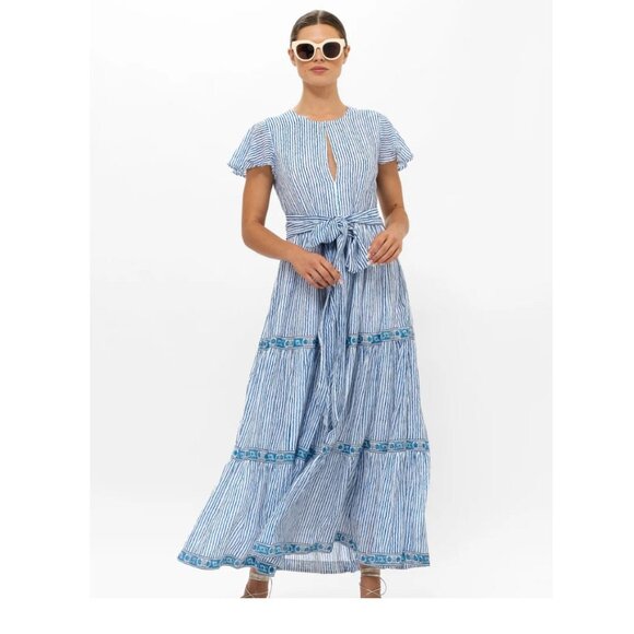 Oliphant Sorrento Blue V-Neck Maxi, size S - Picture 2 of 10